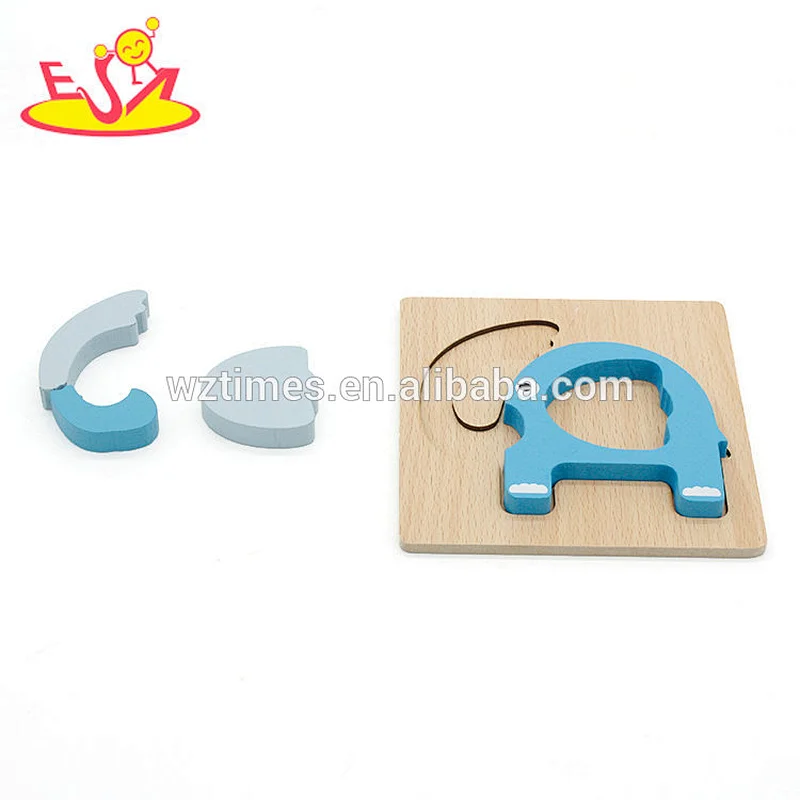 2018 Wholesale early educational animal puzzle toy wooden brain teasers for kids W14D051