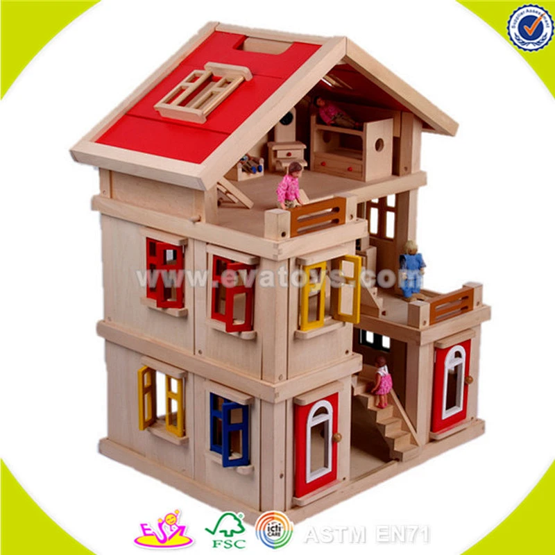 Top fashion kids wooden toy house furniture for wholesale W06A108