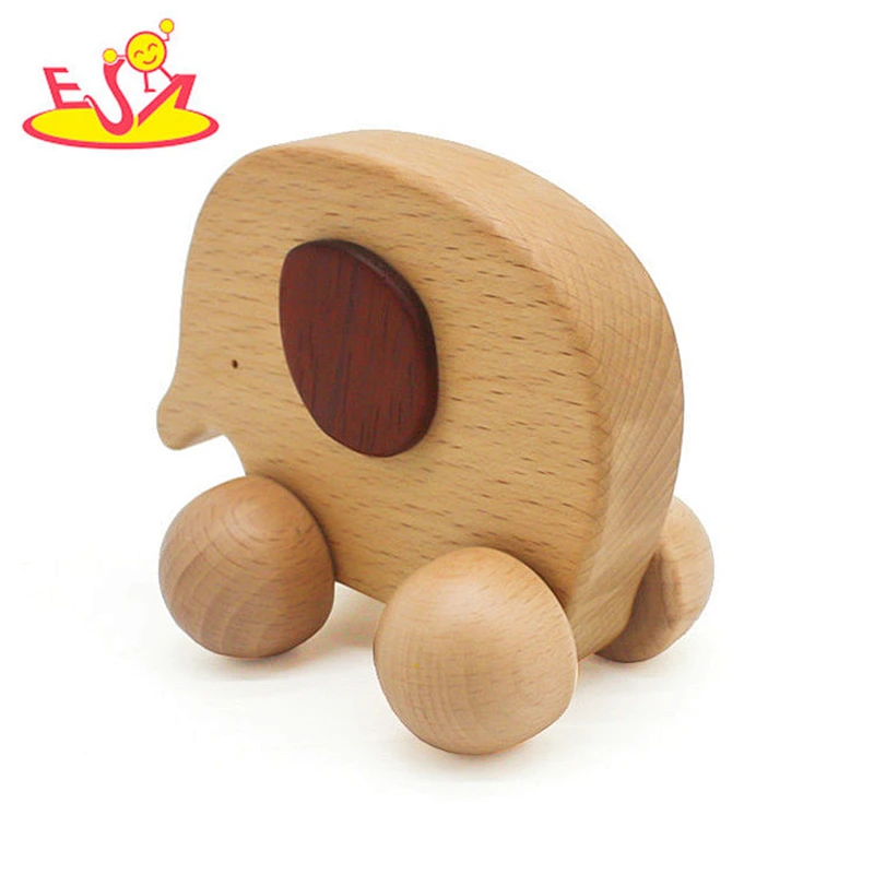 most popular wooden children toy car with animal shaped W04A238