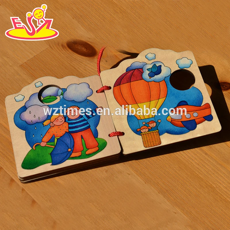 wholesale most popular colored wooden baby book for sale W12E009
