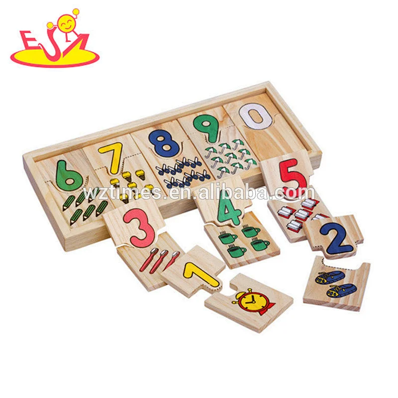 New hottest preschool paired board wooden baby toys for learning numbers W12E012