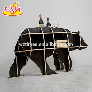Wholesale high quality bear shaped wooden children bookshelf for sale W08D072