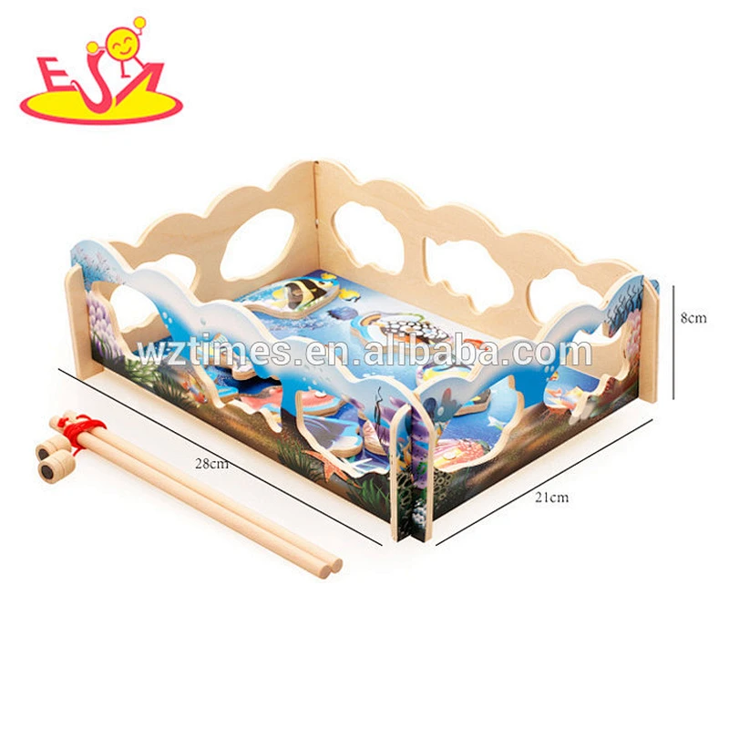 2018 New products baby wooden fishing games funny kids wooden fishing games best children wooden fishing games W01A190