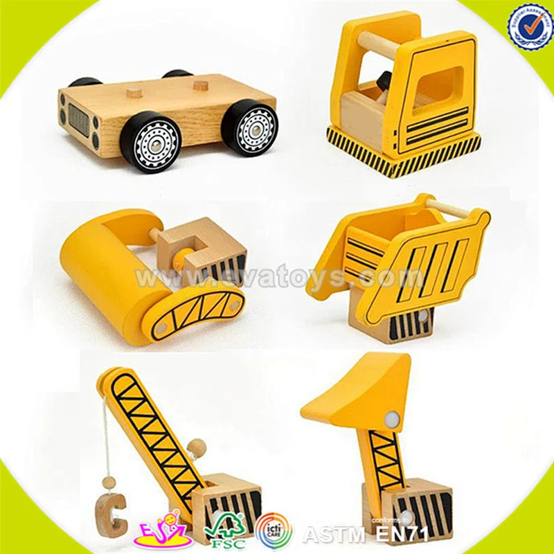 wholesale pretty wooden track car toy funny yellow wooden truck car toy wonderful toddler wooden track car toy W04A149