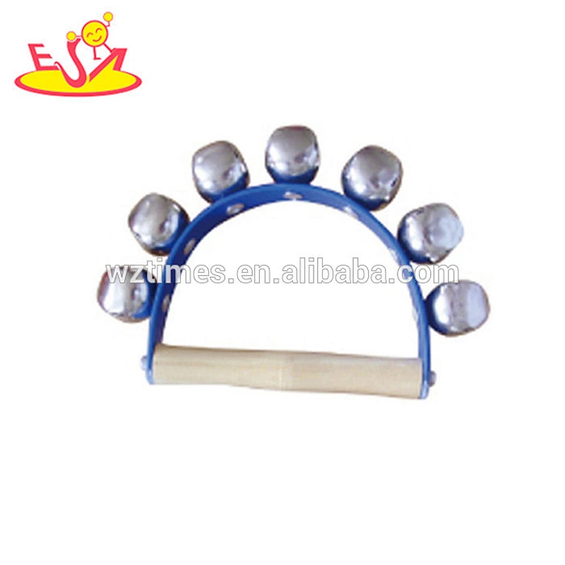 Wholesale educational toy toddlers hand musical bells top promotional kids wooden musical bells W07I090