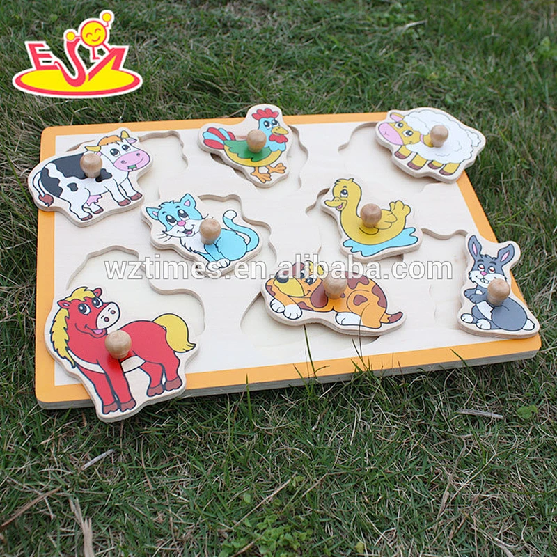 wholesale top fashion wooden animal puzzle intelligence wooden animal puzzle W14M088