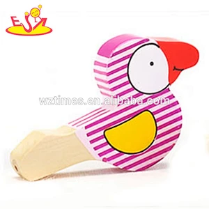 Wholesale customize kids best choice bird shape wooden whistle toy for fun W07E005