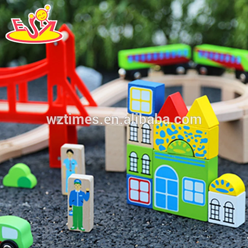wholesale most popular kids wooden model railway for sale as holiday gift W04C045