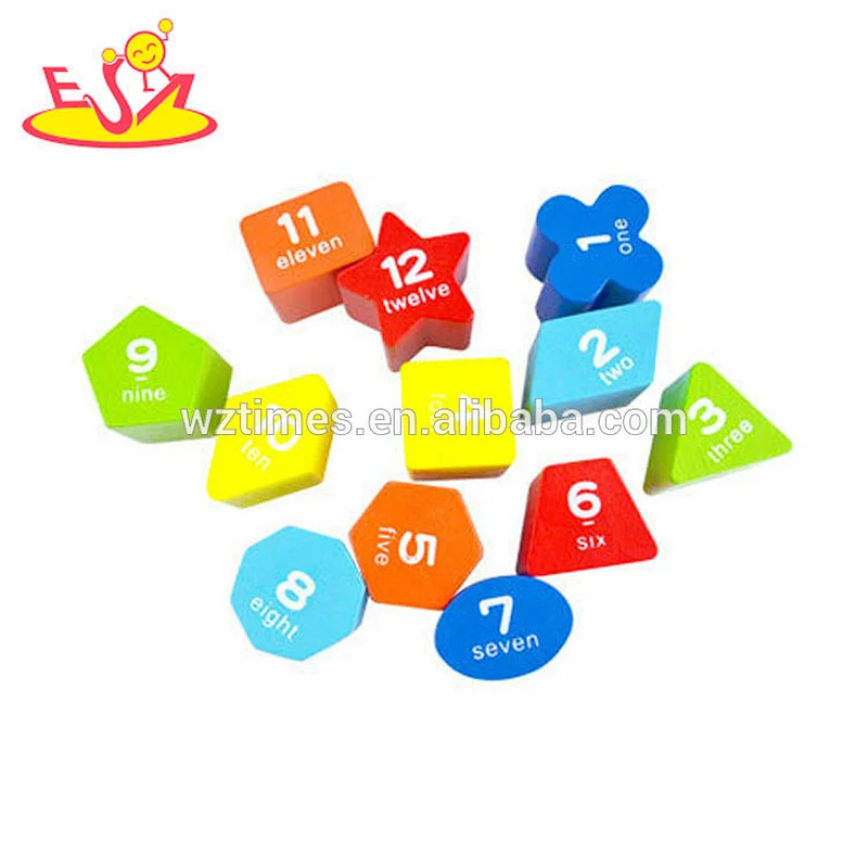 Wholesale educational puzzle wooden block clock toy for kids W14K047