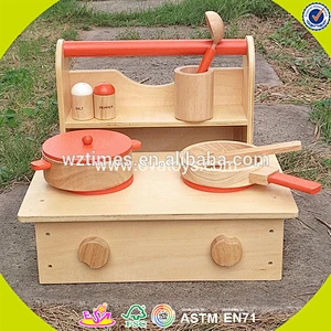 Role play toddlers wooden small kitchen toy for wholesale W10C157