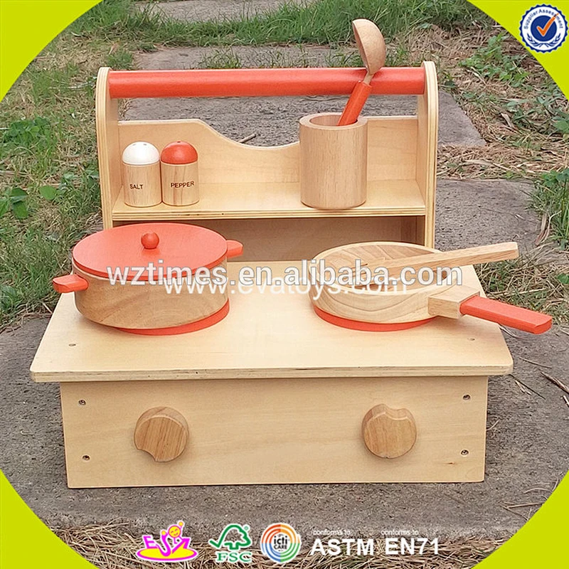 Role play toddlers wooden small kitchen toy for wholesale W10C157