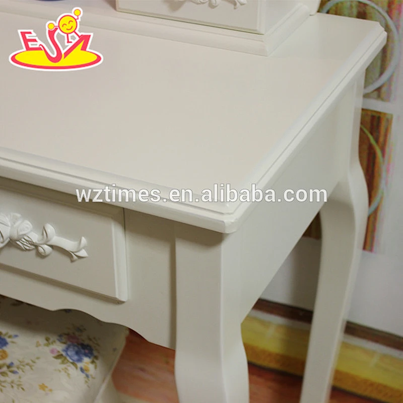 2018 New design wooden makeup vanity set white solid wooden makeup vanity set best design wooden makeup vanity set W08H061