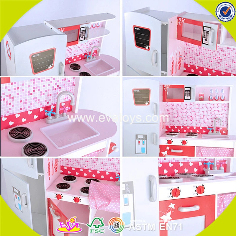 2018 New products baby wooden kitchen set toy best design children big wooden kitchen set toy with refrigerator W10C037
