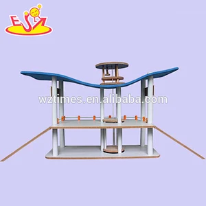 Wholesale newest kids wooden toy garage high quality baby wooden toy garage W04B033