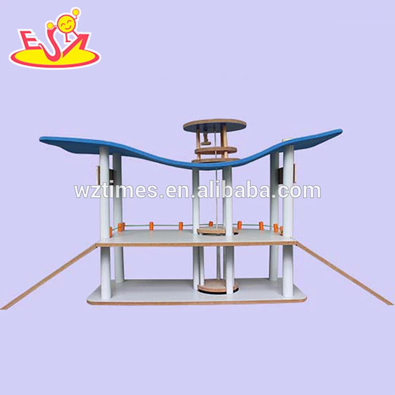 Wholesale newest kids wooden toy garage high quality baby wooden toy garage W04B033