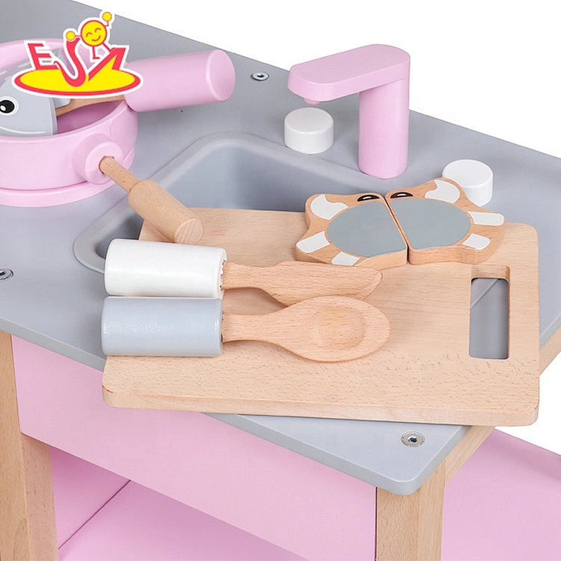 2019 New design kids simulation wooden boys kitchen set for play W10C457B