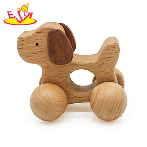 2018 wholesale baby wooden animal toy car hottest children's wooden animal toy car W04A235