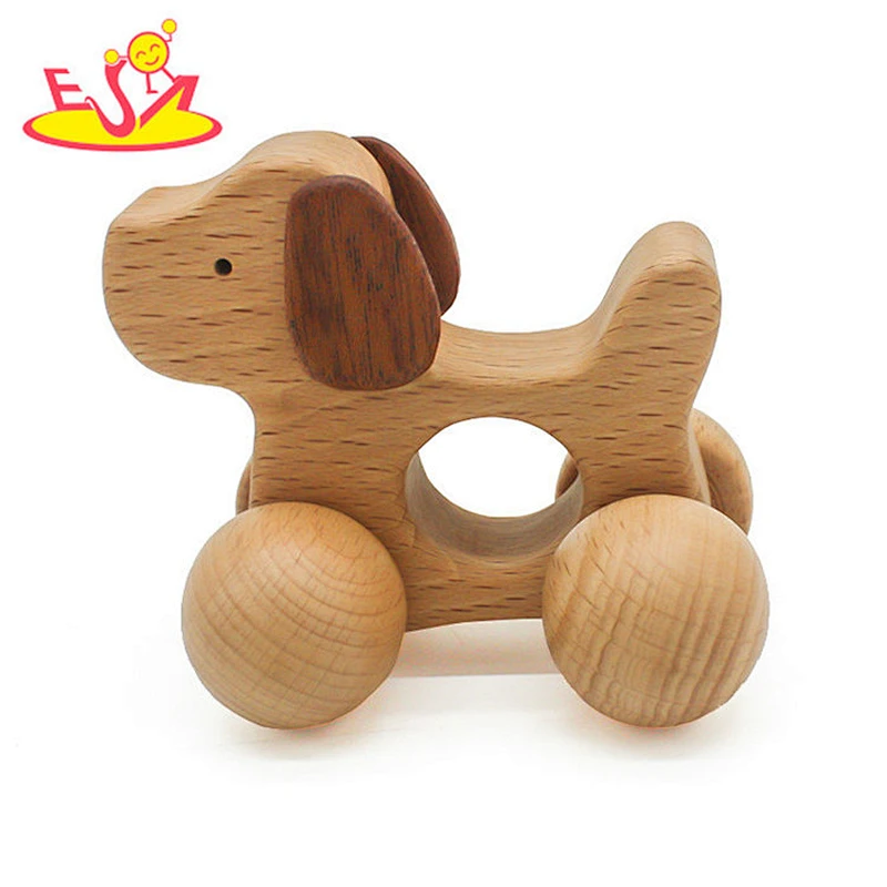 2018 wholesale baby wooden animal toy car hottest children's wooden animal toy car W04A235