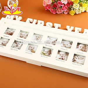 2018 wholesale 12 hole European style retro wooden family photo frame W09A043