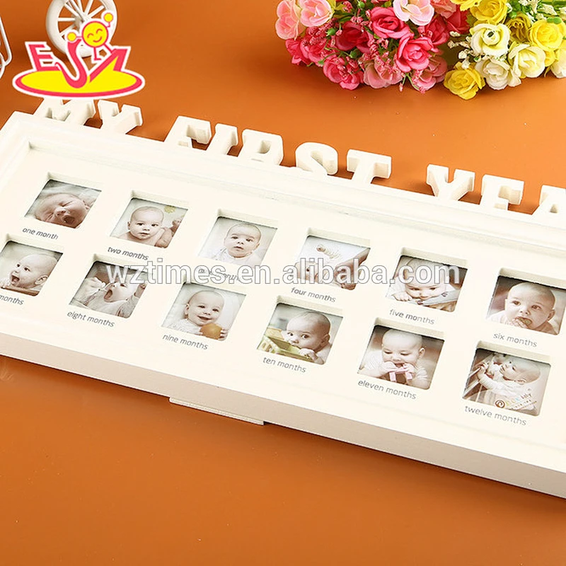 2018 wholesale 12 hole European style retro wooden family photo frame W09A043