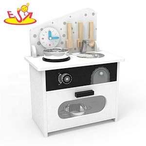 2019 Original Design white wooden small play kitchen for children W10C428