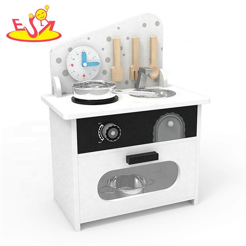 2019 Original Design white wooden small play kitchen for children W10C428
