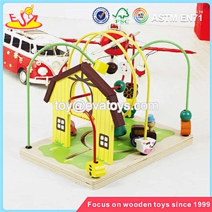 wholesale cheap toddlers wooden bead maze toy high quality games wooden kids bead maze toy W11B141