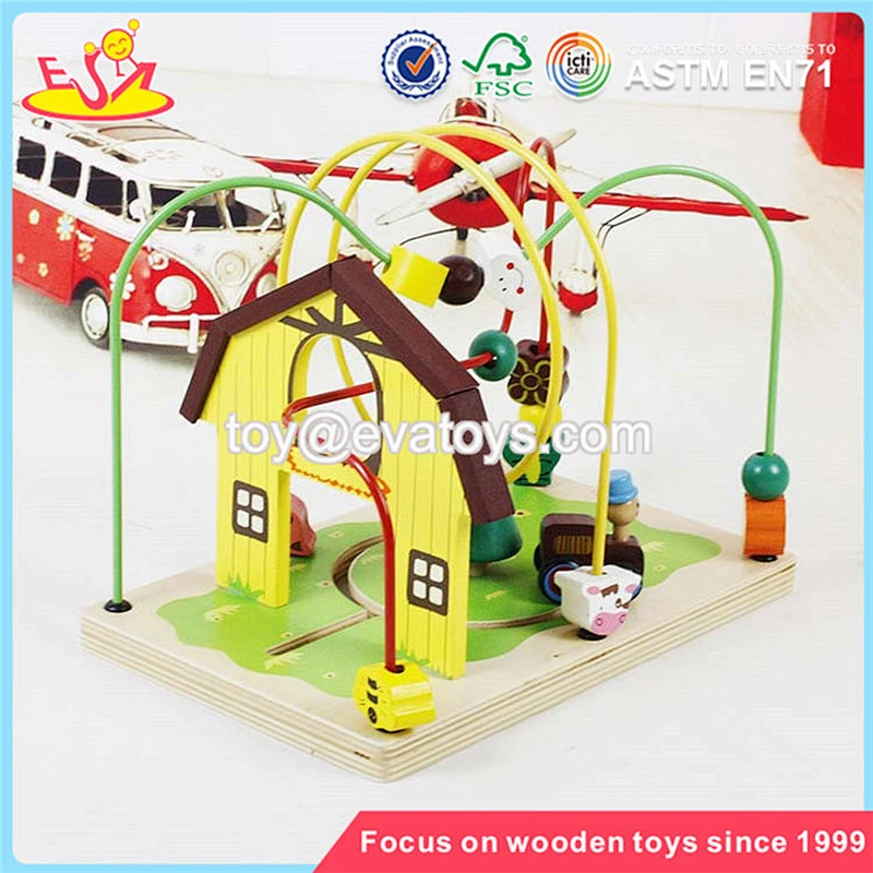 wholesale cheap toddlers wooden bead maze toy high quality games wooden kids bead maze toy W11B141