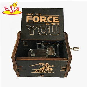 classical old style wooden mechanical music box for gifts W07B074
