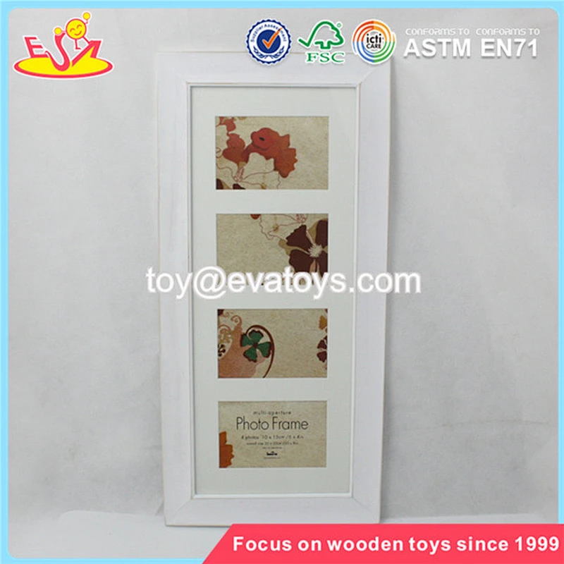Wholesale brand new beautiful household white wooden hanging photo frame W09A028