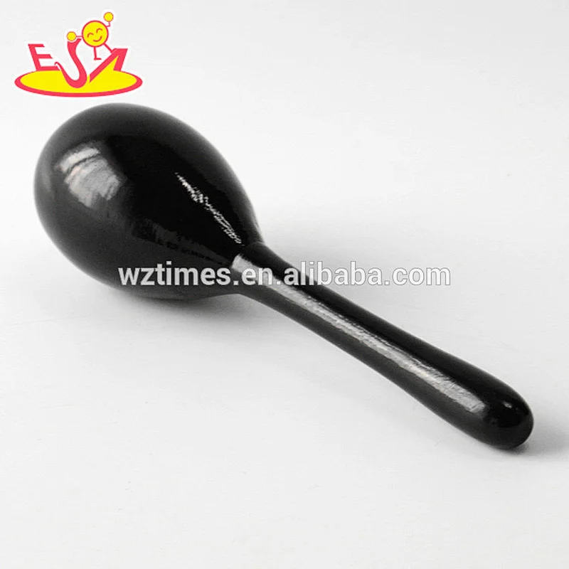 Wholesale most popular wooden black maracas toy for kids W07I125