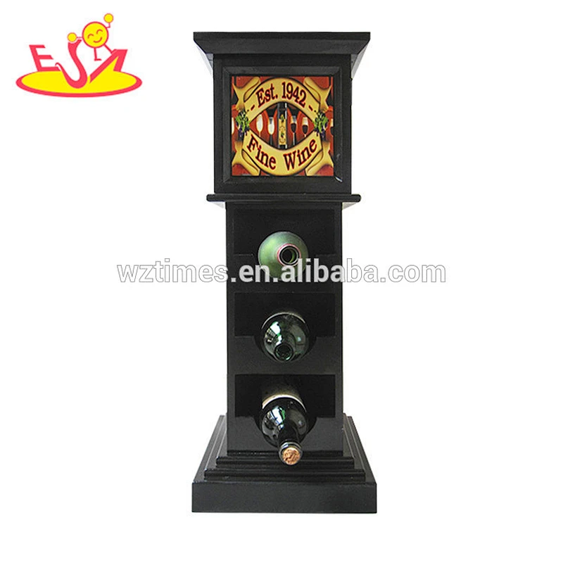 Wholesale high quality red color telephone booth shape top quality wooden wine storage cabinet W08C219