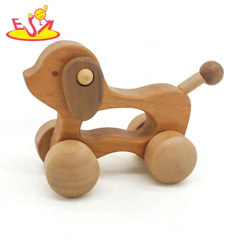 Top fashion educational wooden mini pull back cars for children W04A391