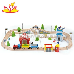 New arrival educational 60PCS wooden train sets with activity table W04C175