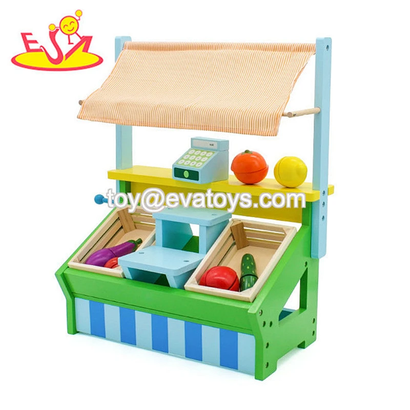 Nuevos juguetes clásicos mini juguete de madera puesto de mercado para niños W10A083