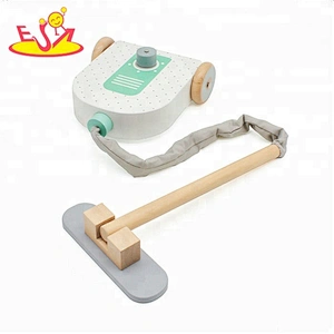 New hottest pretend play toys wooden kids vacuum cleaner for wholesale W10D194B