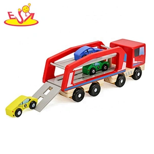 2018 New arrival children Car Loader wooden toy trucks with trailers W04A413