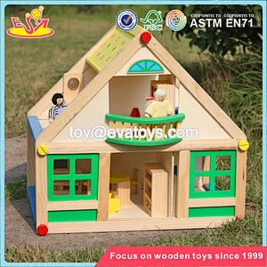 Wholesale new arrival wooden baby dollhouse toy popular baby wooden baby dollhouse W06A106