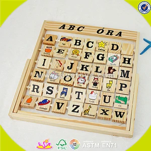wholesale intelligence toy wooden card toy for kids colorful wooden educational toy W12C003