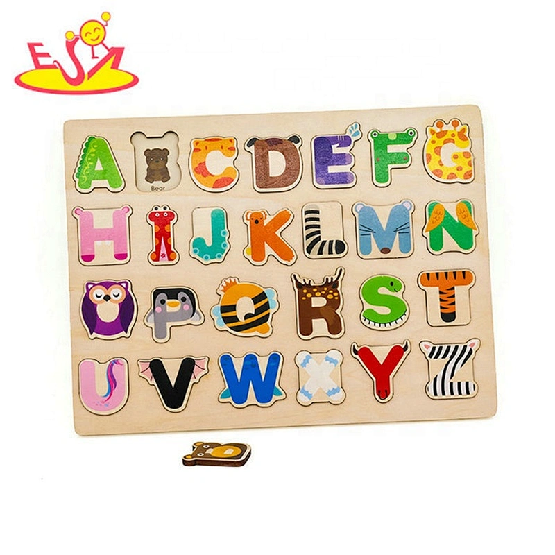2019 New arrival educational matching wooden abc puzzle game for toddlers W14B109