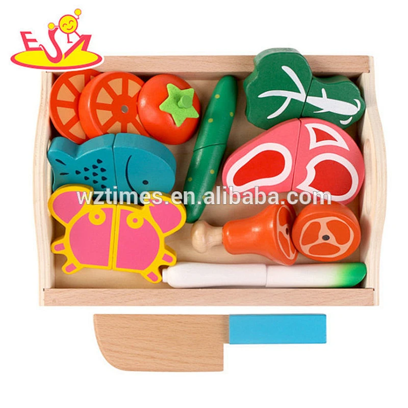 Wholesale funny role play toy wooden cutting fruit toy benefits to baby's EQ W10B199