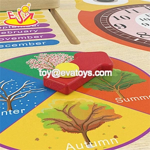 New arrival kids educational wooden calendar with Clock, Season, Weather, Days, And Months Board W09F019