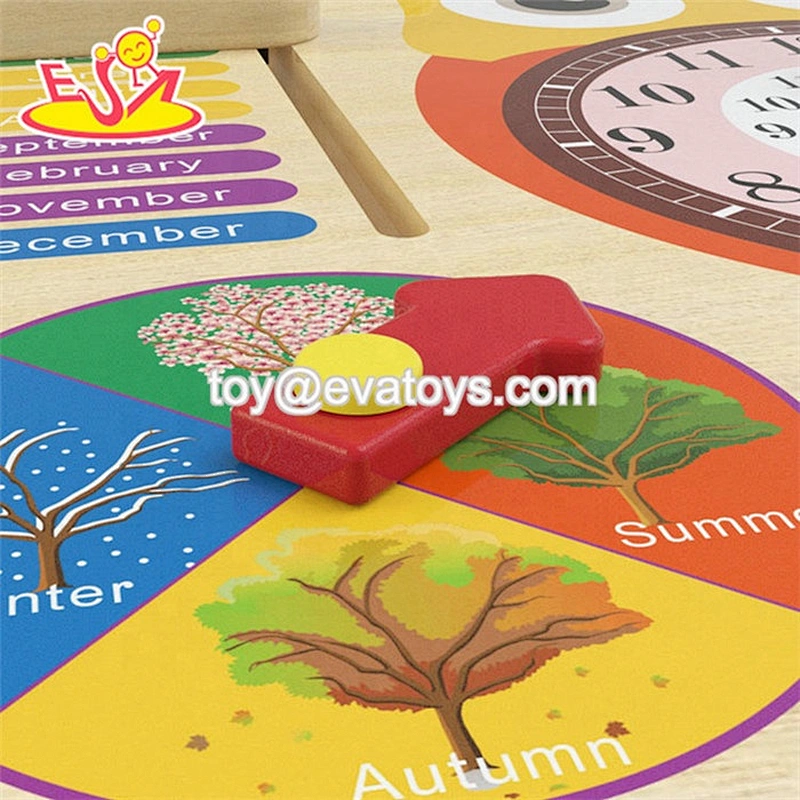 New arrival kids educational wooden calendar with Clock, Season, Weather, Days, And Months Board W09F019