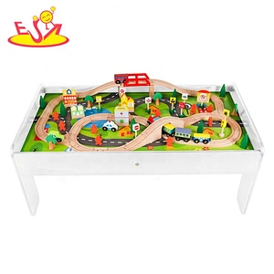 New hottest educational toys wooden small train table for wholesale W04C009C