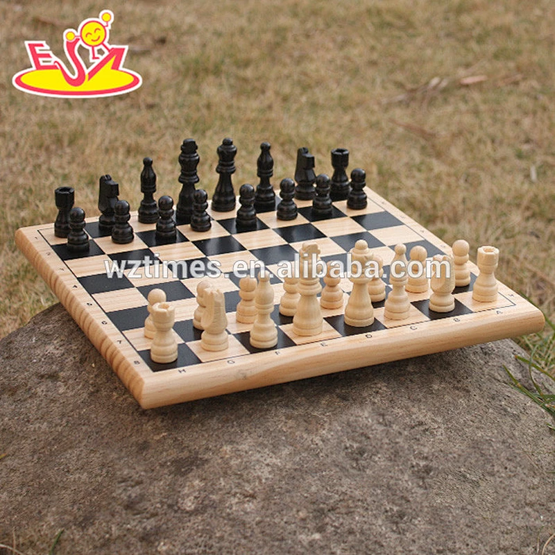 2017 Wholesale cheap kids wooden international high quality children wooden international chess W11A053