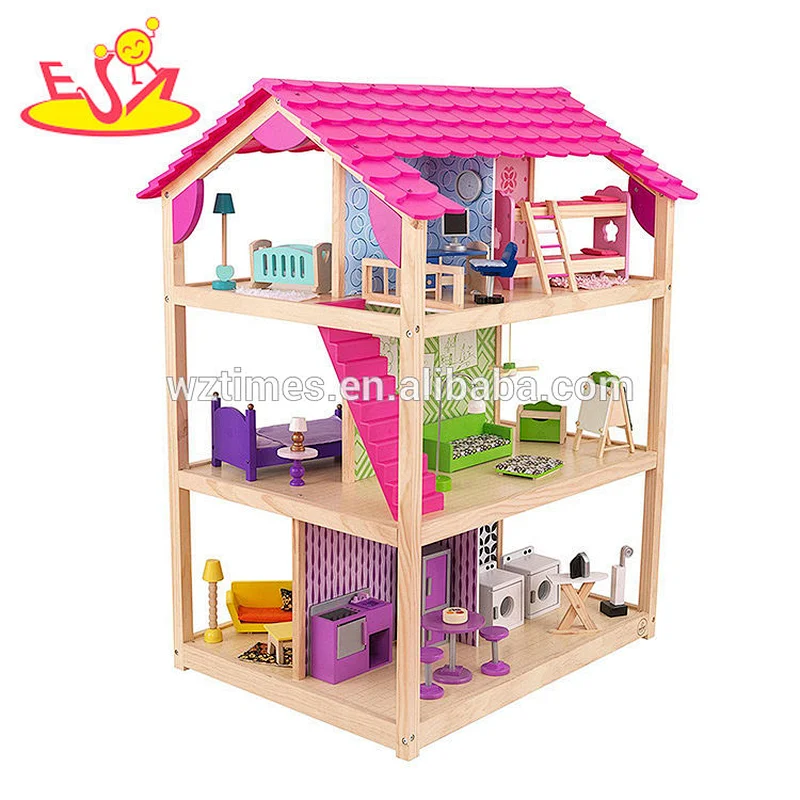 2018 Schönes Modell des Schlossdesigns spielt hölzerne mini dekorative Häuser für Baby W06A279