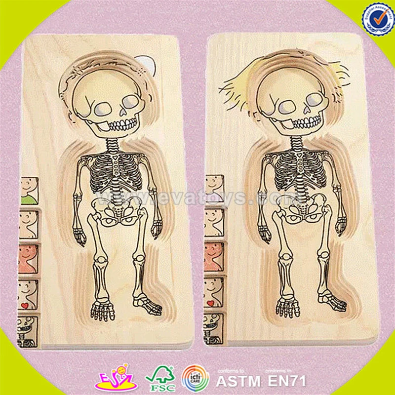 wholesale funny human shape jigsaw toy newest kids wooden human shape jigsaw toy colorful wooden human shape jigsaw toy W14A137