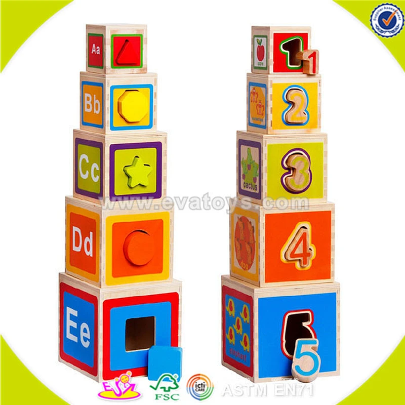 wholesale children educational wooden stacking and nesting toy for sale W13D061