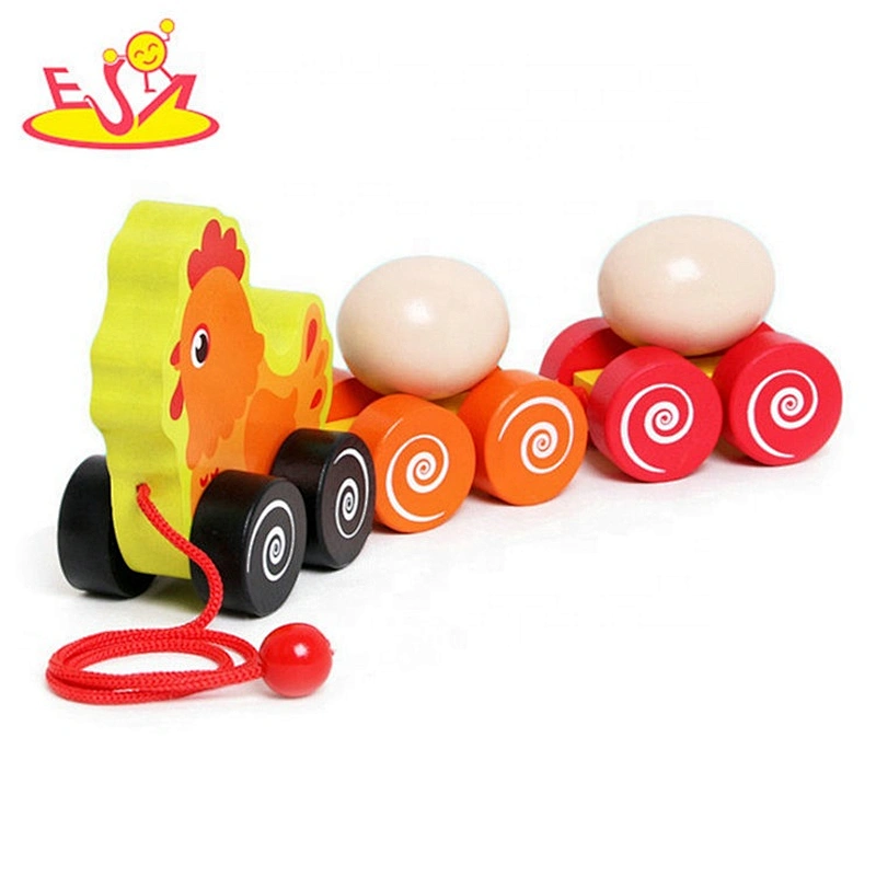 2019 New hottest educational wooden push and pull along toys for toddlers W05C111