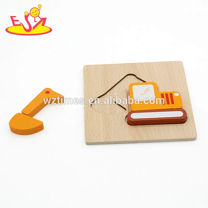 2018 Wholesale educational toy style jigsaw puzzle wooden tiny jigsaw puzzles for kids W14D049